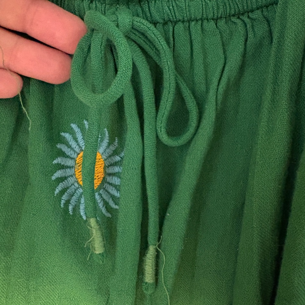 Free People Green with Yellow Floral Embroidery - Picture 6 of 8